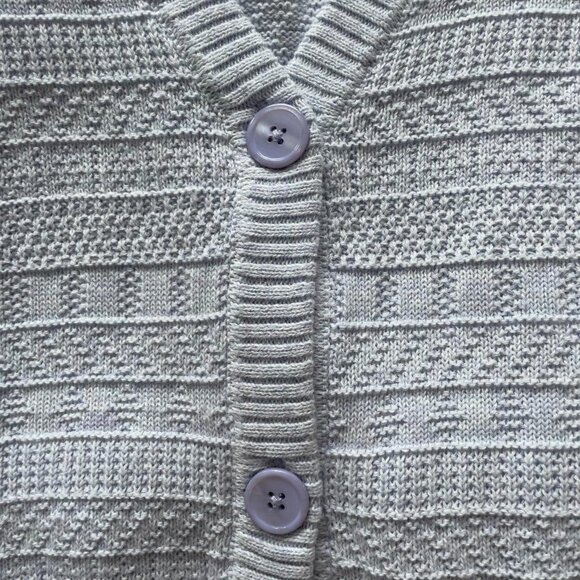 27 Miles Malibu | Pastel baby blue knit sleeveless button up vest sweater top XS - Picture 7 of 8